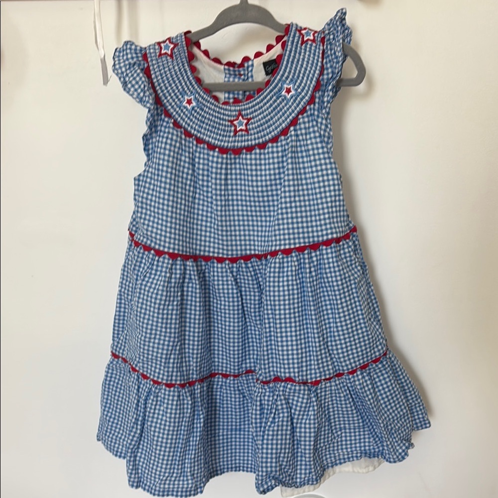 Blue and Red Gingham Kids Dress